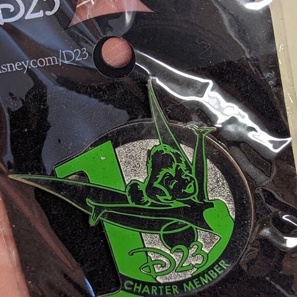 Disney D23 Charter Member Tinker bell silver and green pin - Picture 4 of 7